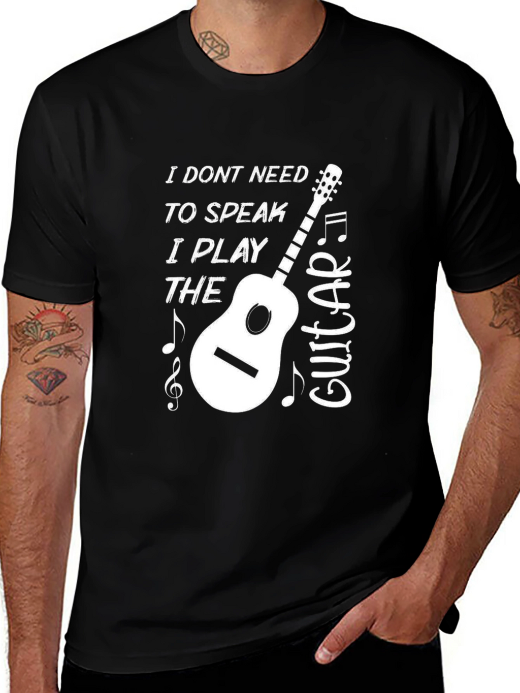 Musicians Tee: I Play The Guitar Graphic T-Shirt