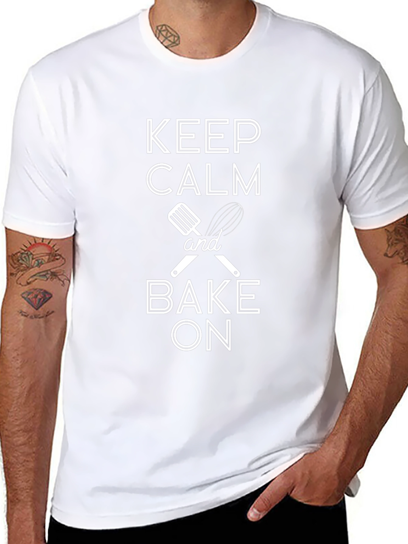 Keep Calm and Bake On Black T-Shirt