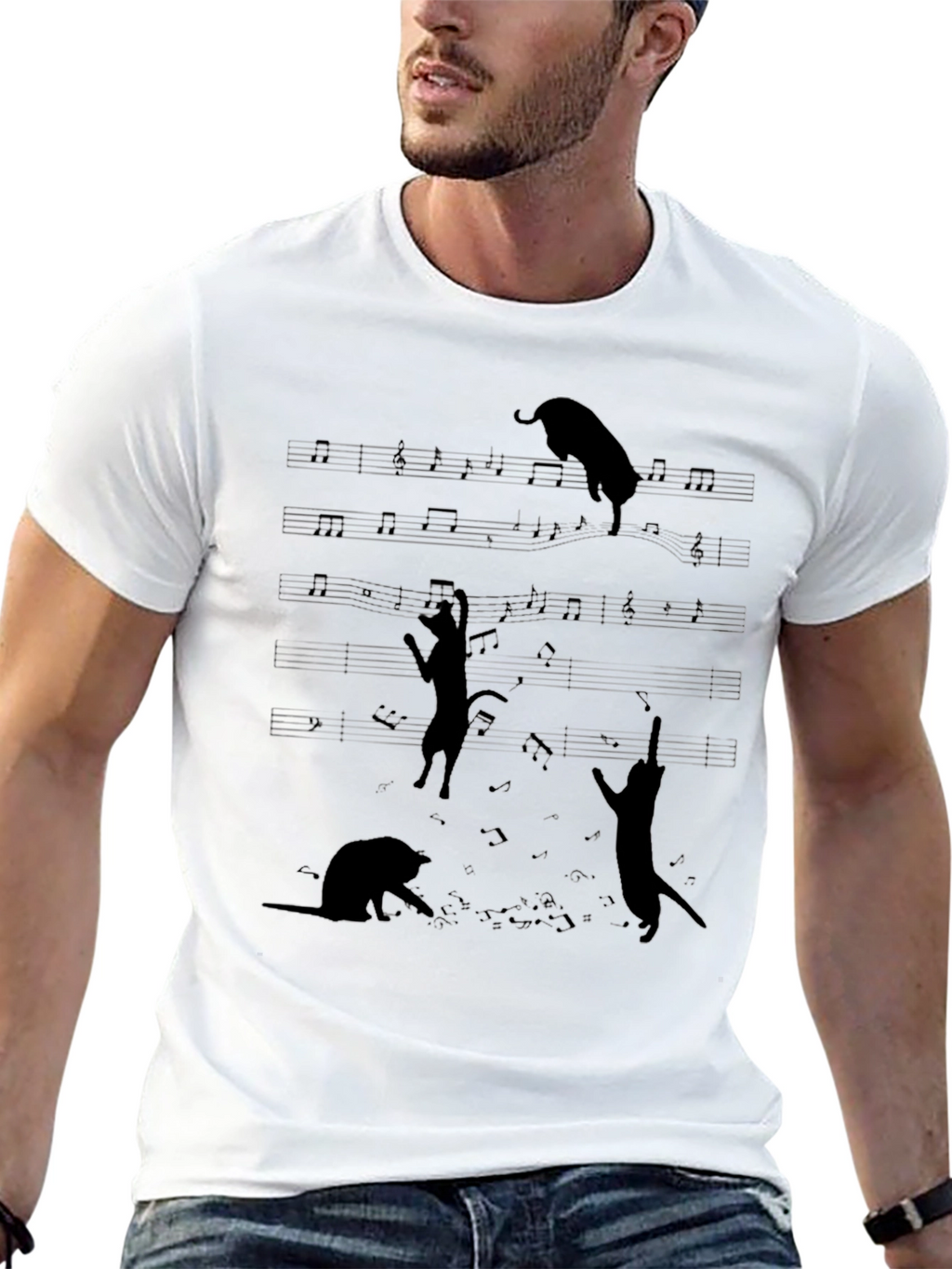Cats on Music Sheet T-Shirt