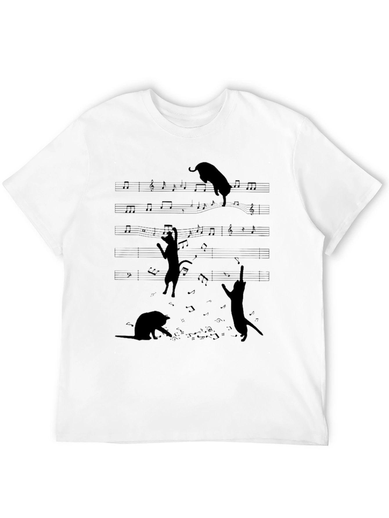 Cats on Music Sheet T-Shirt