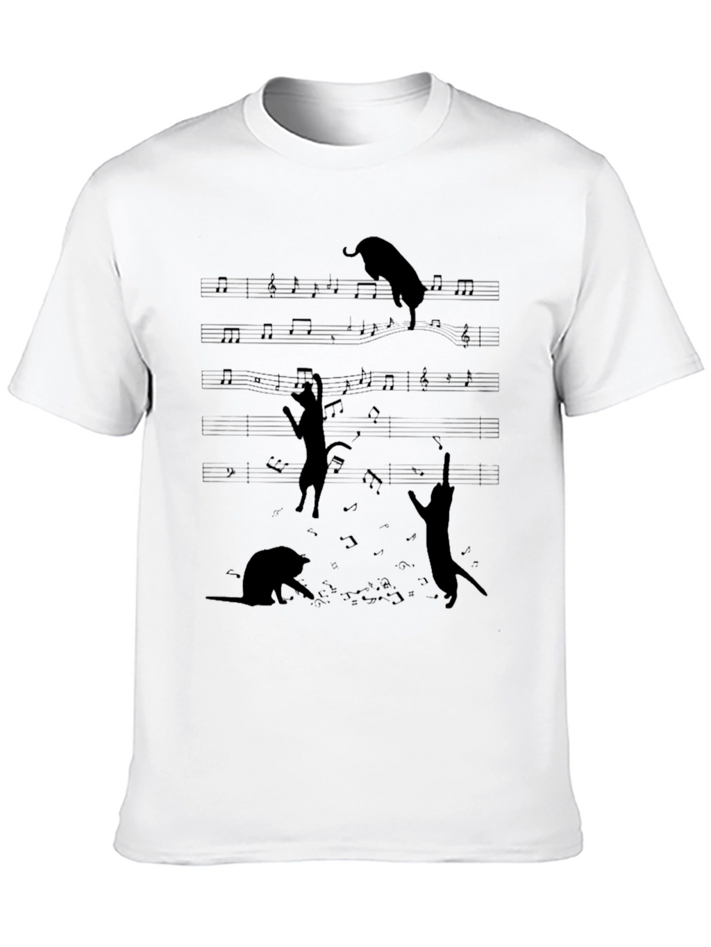 Cats on Music Sheet T-Shirt