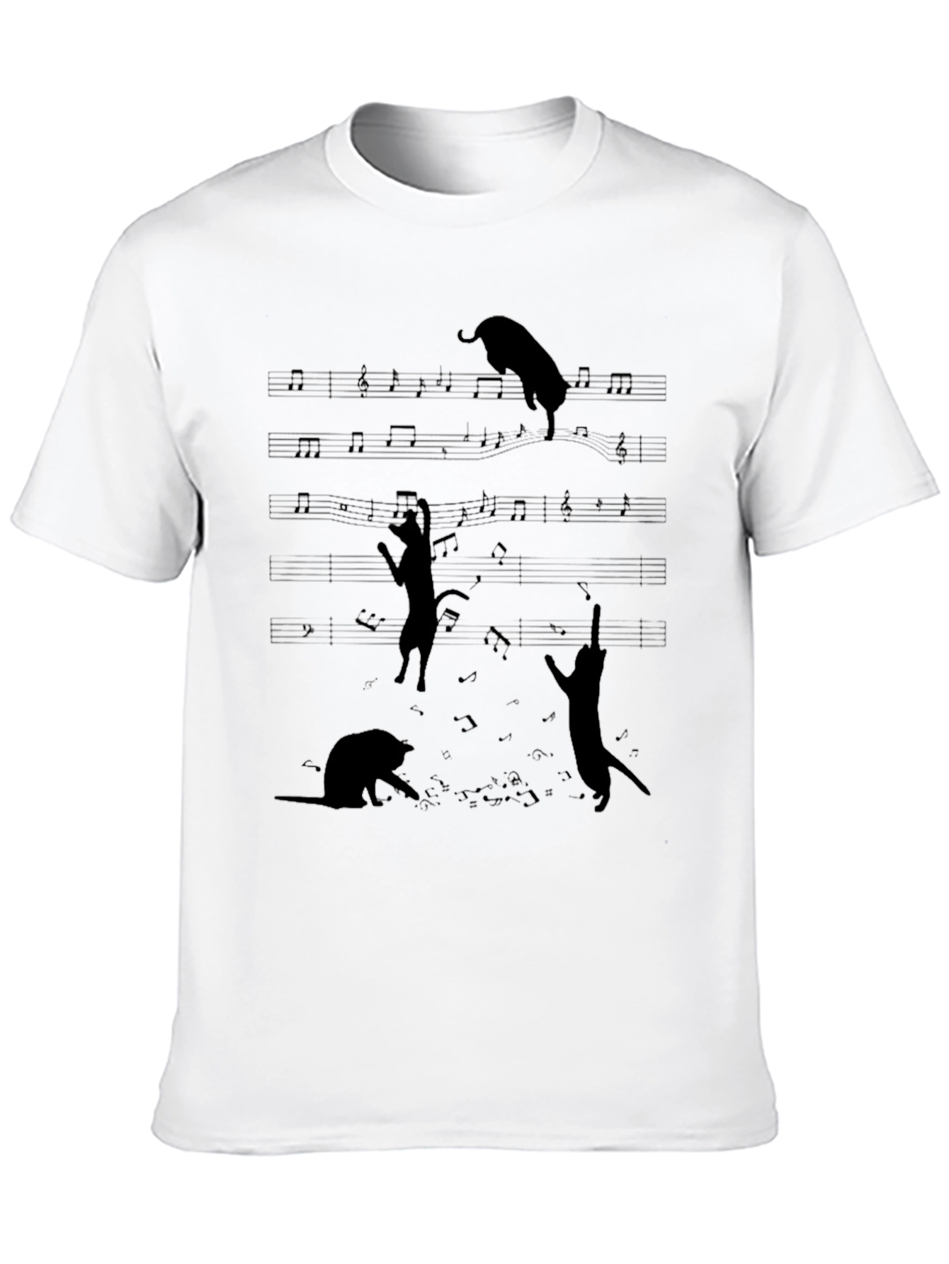 Cats on Music Sheet T-Shirt