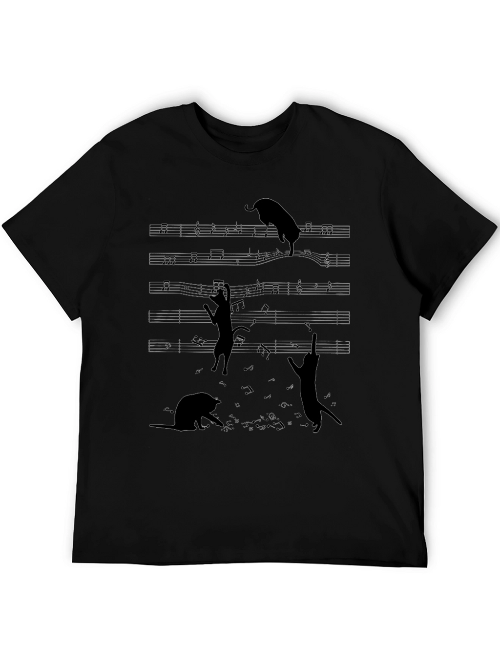 Cats on Music Sheet T-Shirt