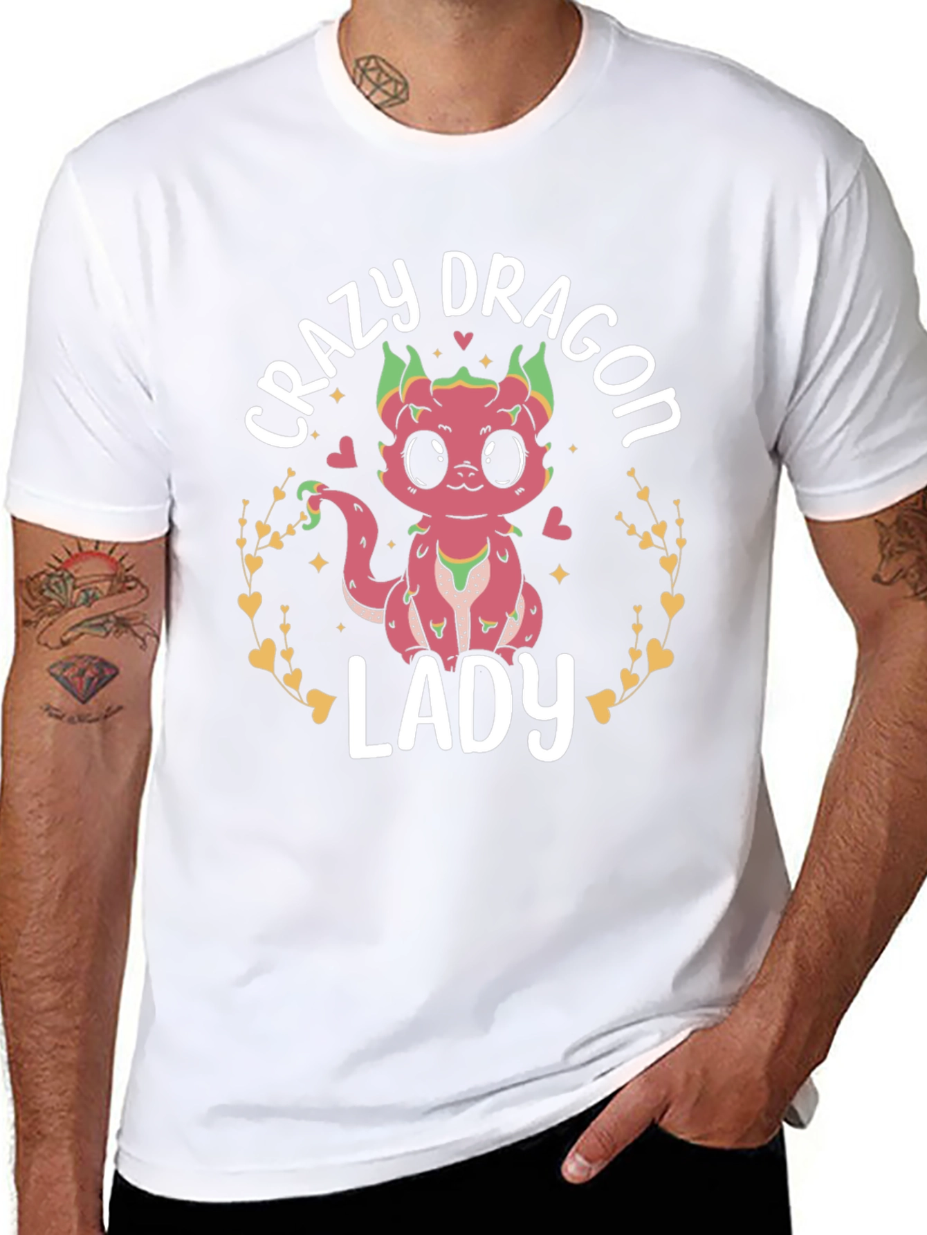 Crazy Dragon Lady T-Shirt Cute Graphic Tee
