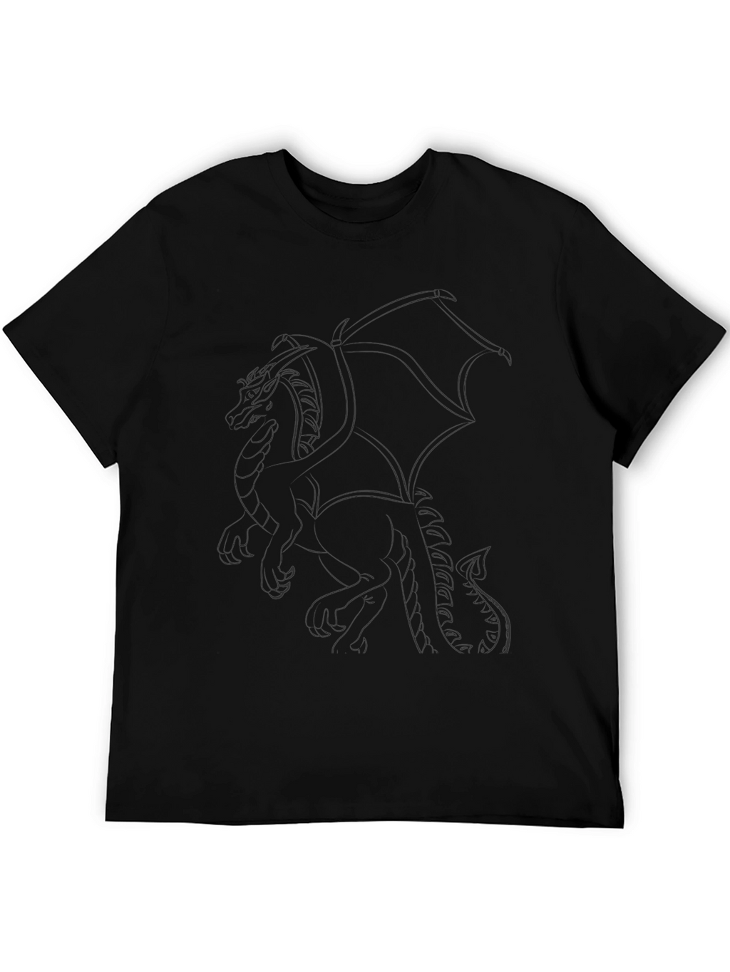 Black Dragon Outline Graphic T-Shirt