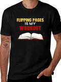Flipping Pages is My Workout Black T-Shirt