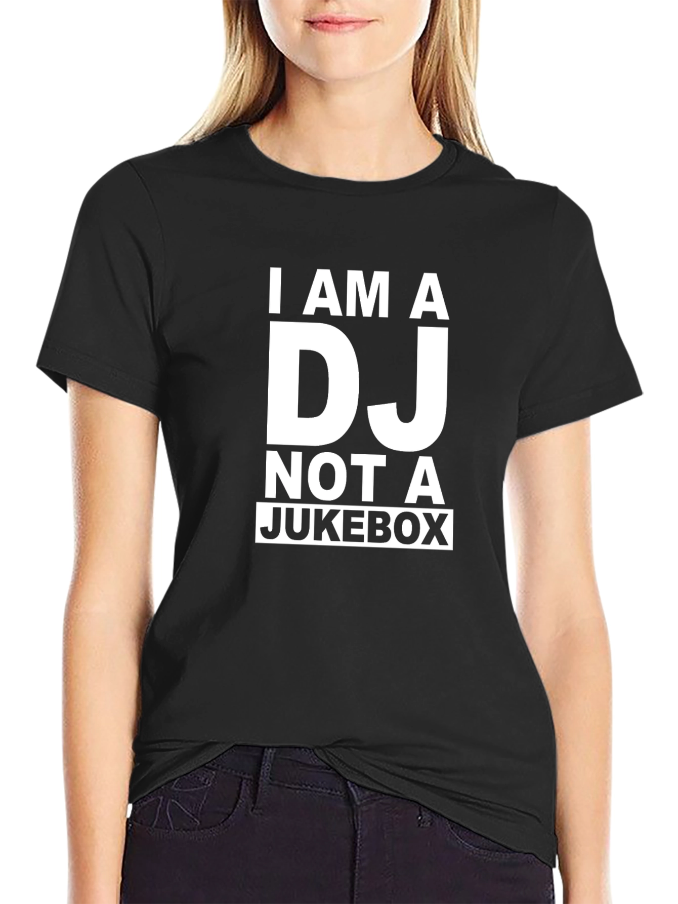 I Am A DJ Not A Jukebox Funny Black T-Shirt