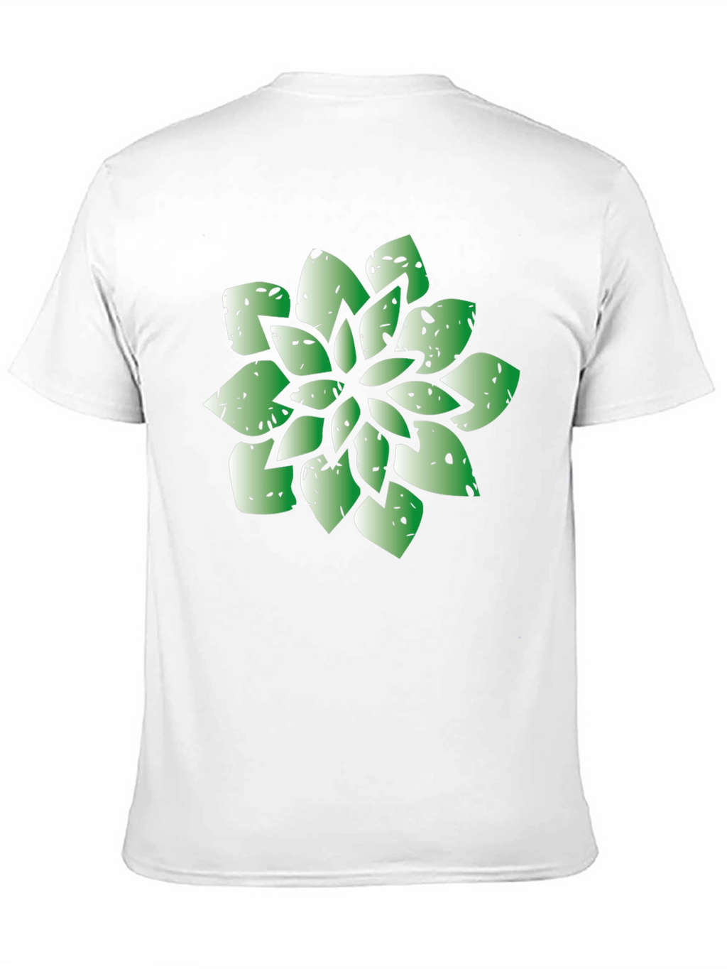 Green Succulent Graphic Black T-Shirt