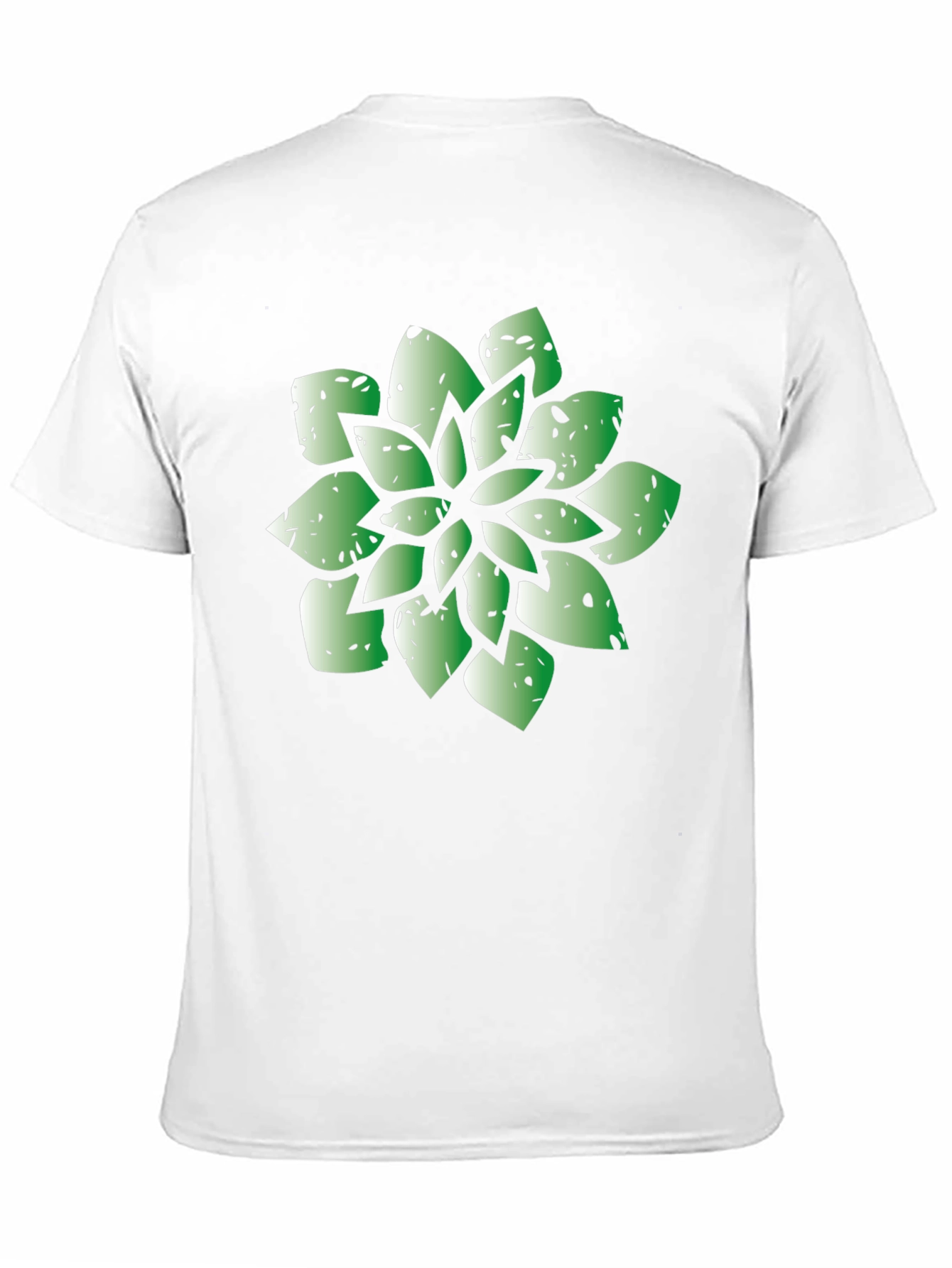 Green Succulent Graphic Black T-Shirt