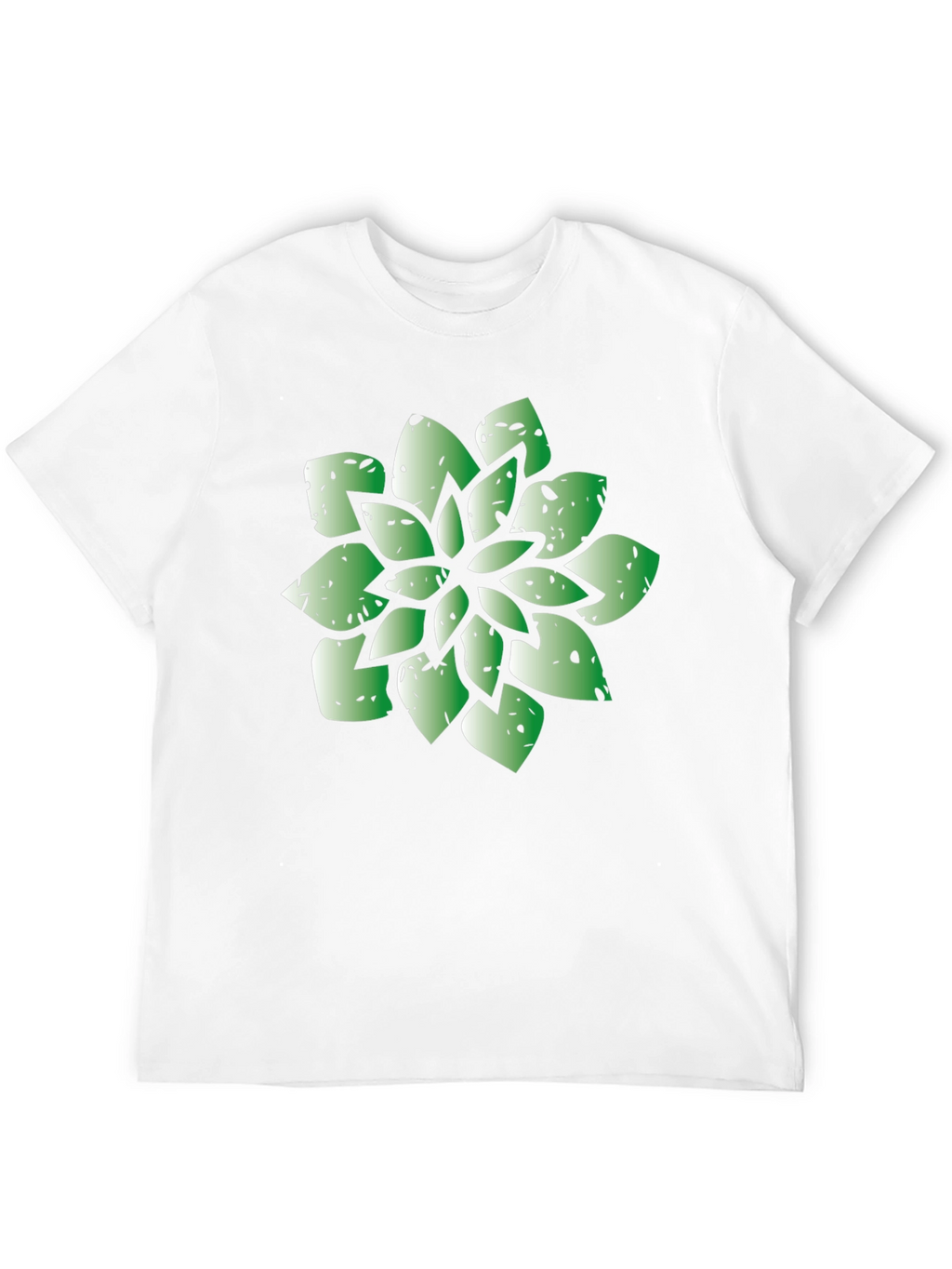 Green Succulent Graphic Black T-Shirt