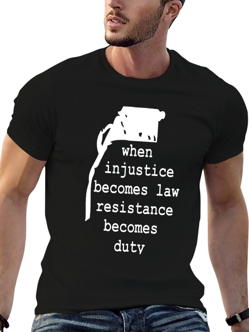 Resistance Duty Graphic Tee - Black Cotton Comfort