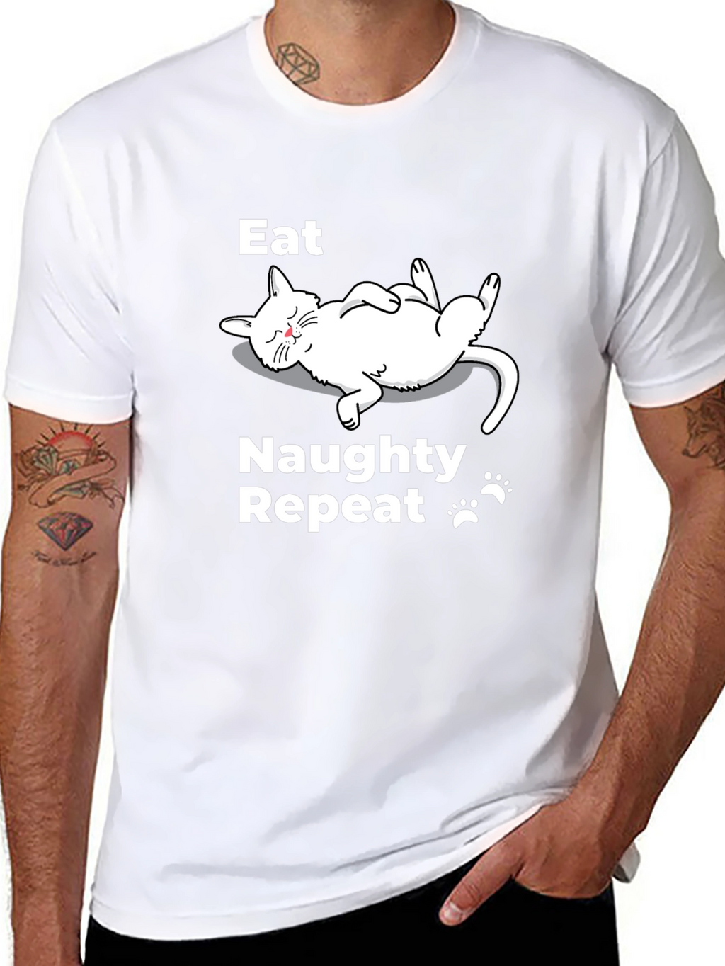 Eat Naughty Repeat Cat T-Shirt