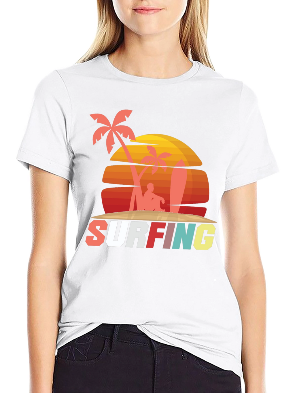 Retro Surfing Graphic Tee - Beach Vibes