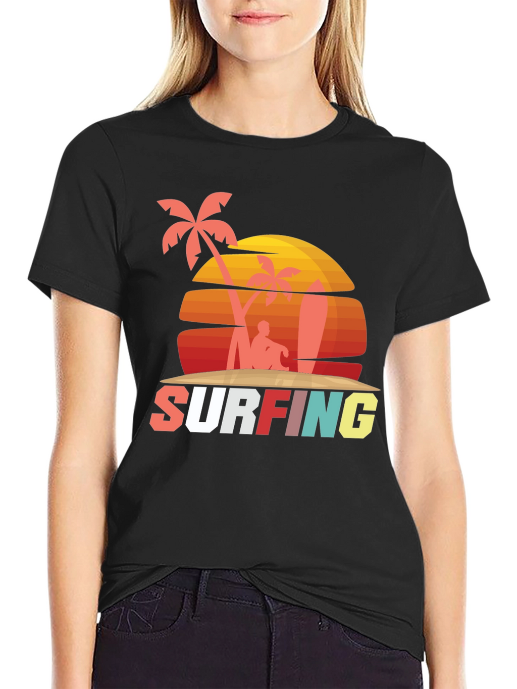 Retro Surfing Graphic Tee - Beach Vibes