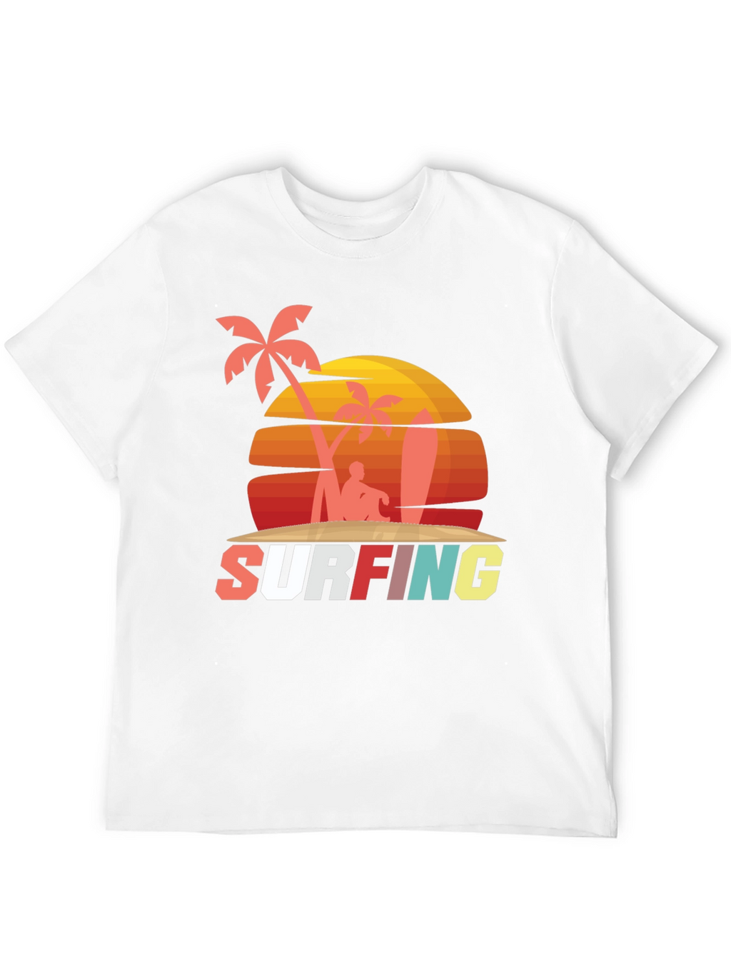 Retro Surfing Graphic Tee - Beach Vibes