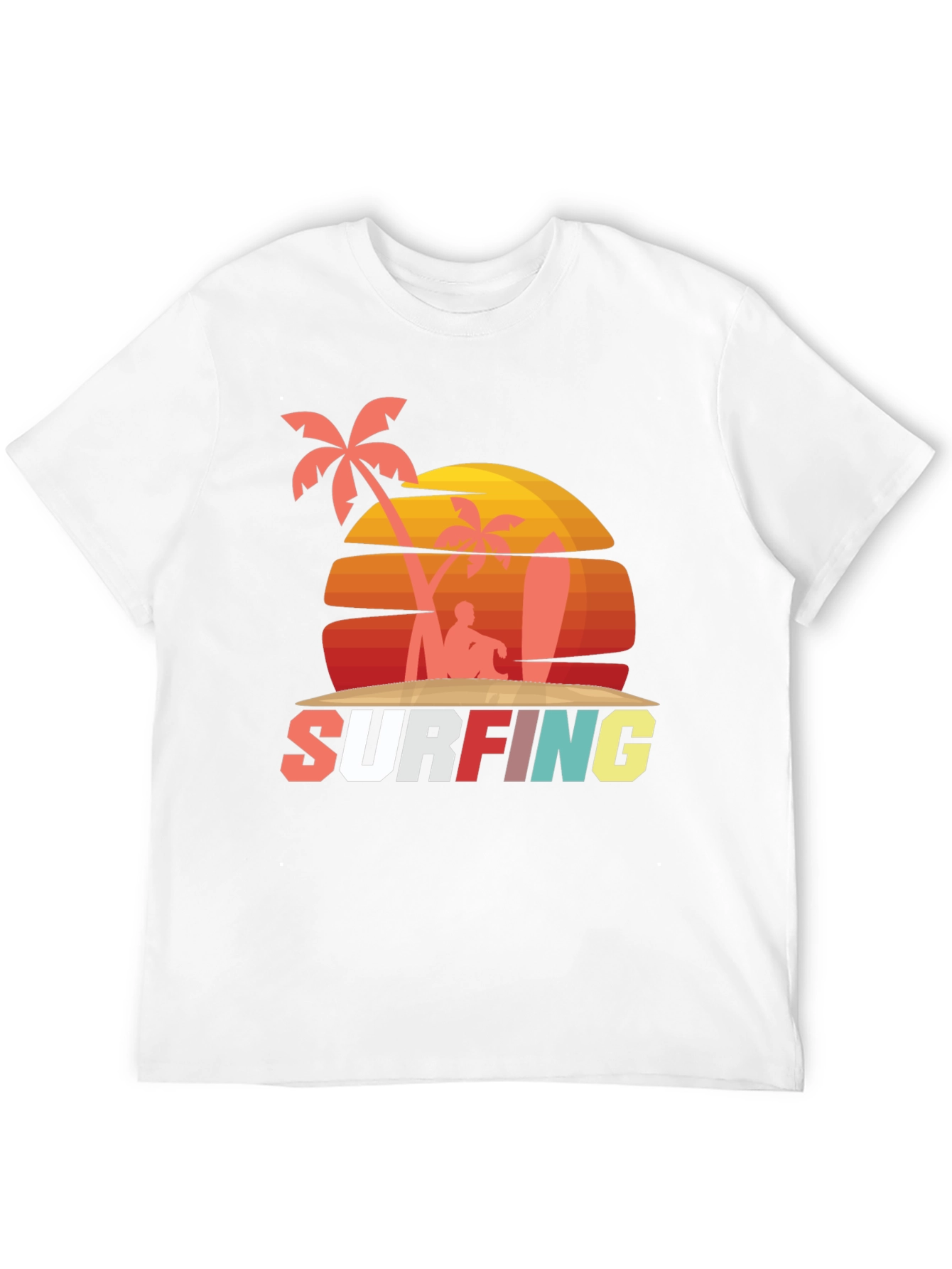 Retro Surfing Graphic Tee - Beach Vibes
