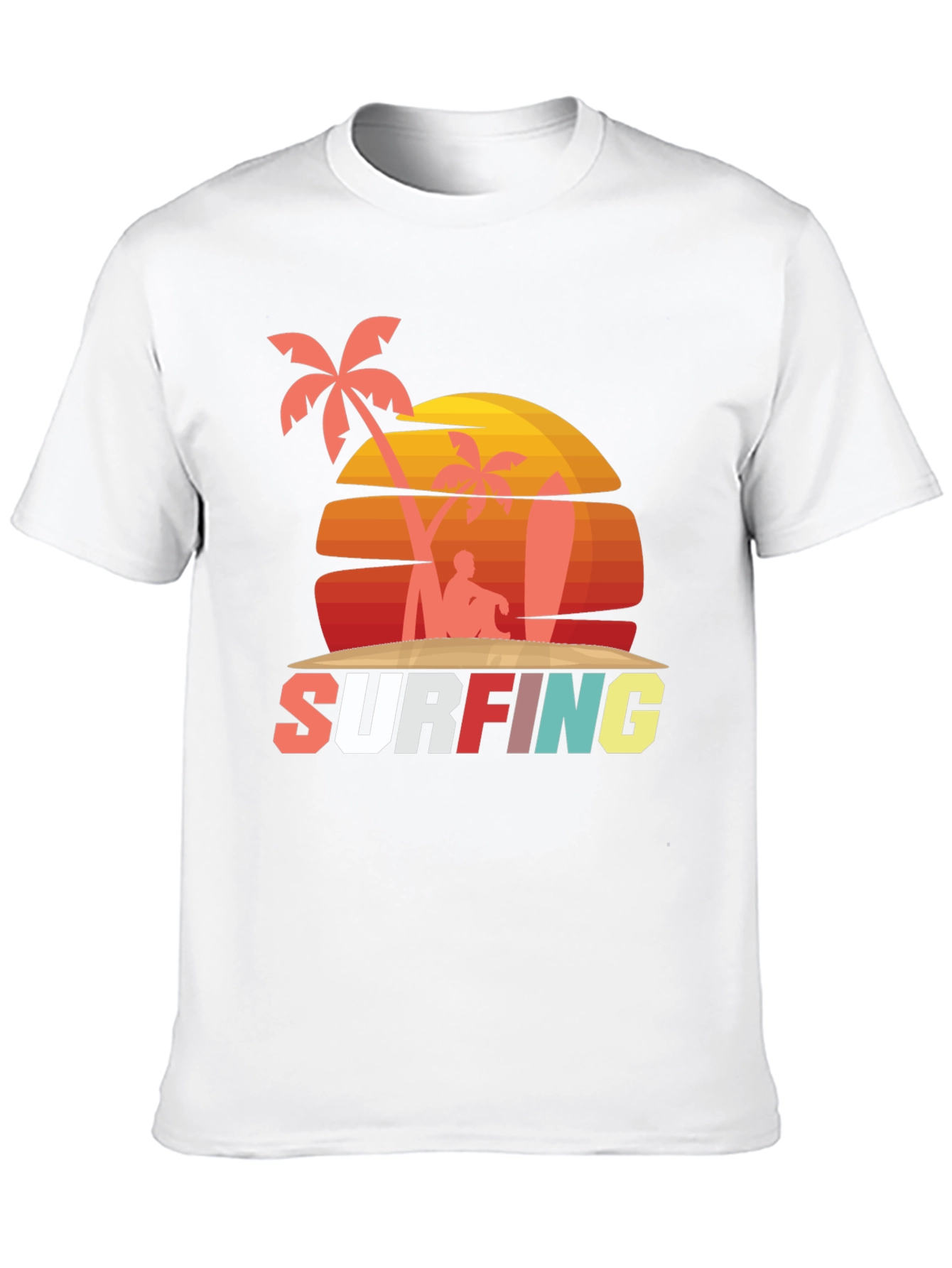 Retro Surfing Graphic Tee - Beach Vibes
