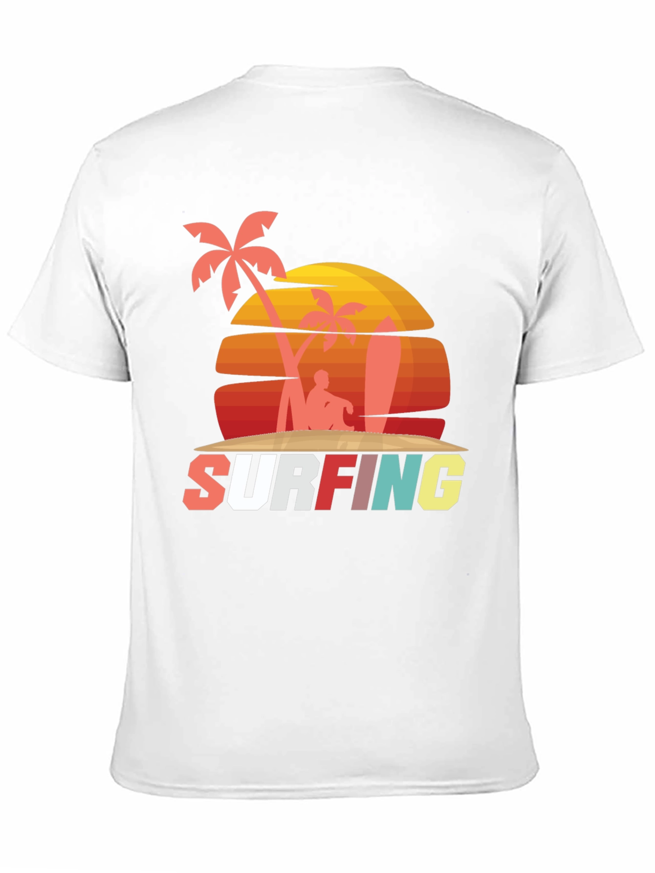 Retro Surfing Graphic Tee - Beach Vibes