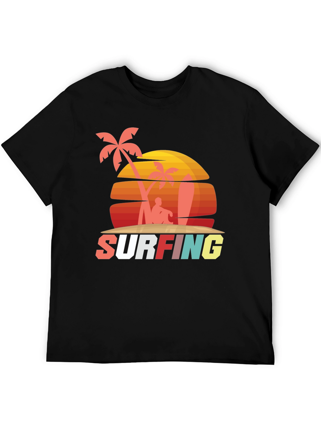 Retro Surfing Graphic Tee - Beach Vibes