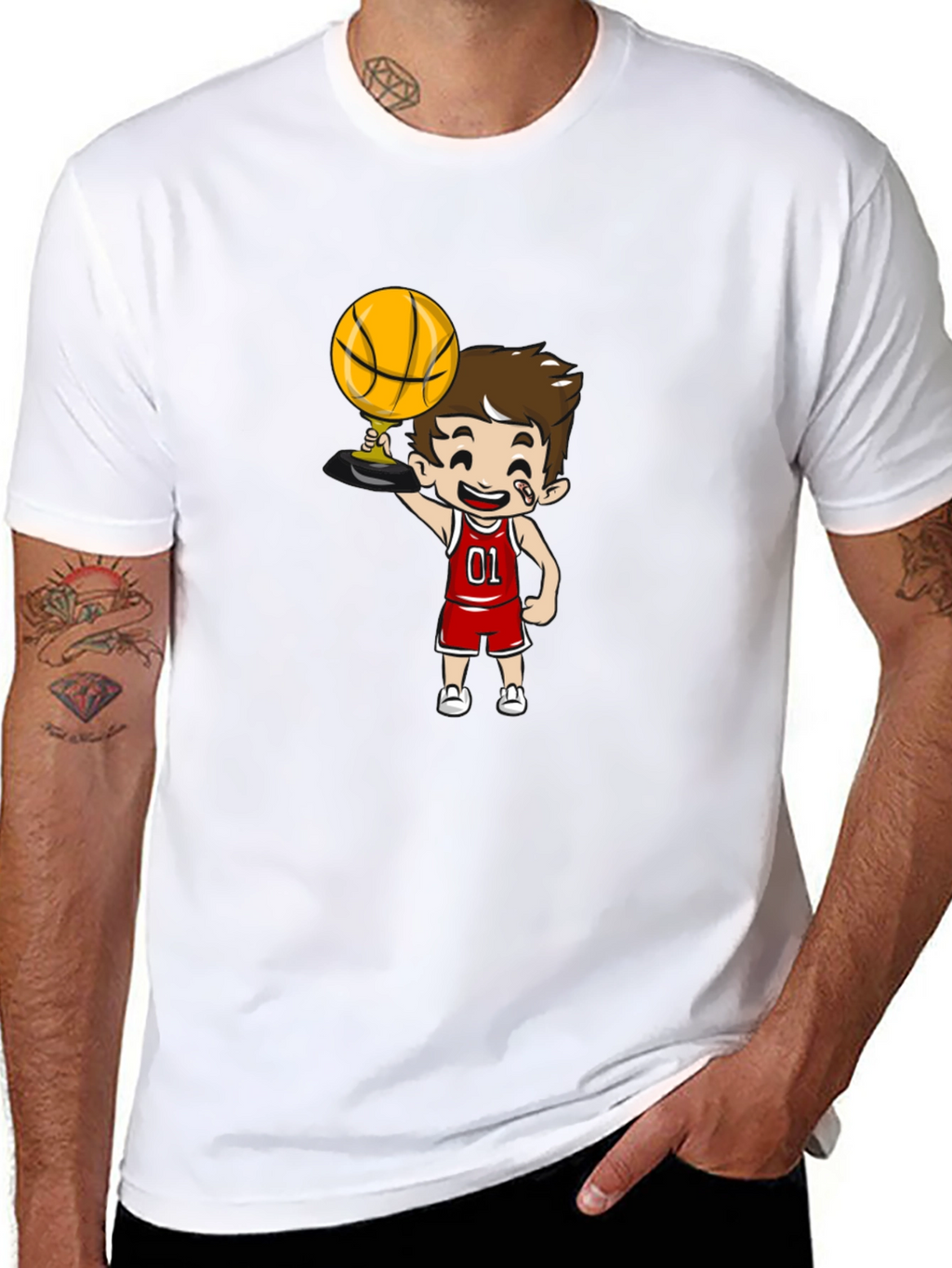 Cartoon Basketball Player Graphic Tee