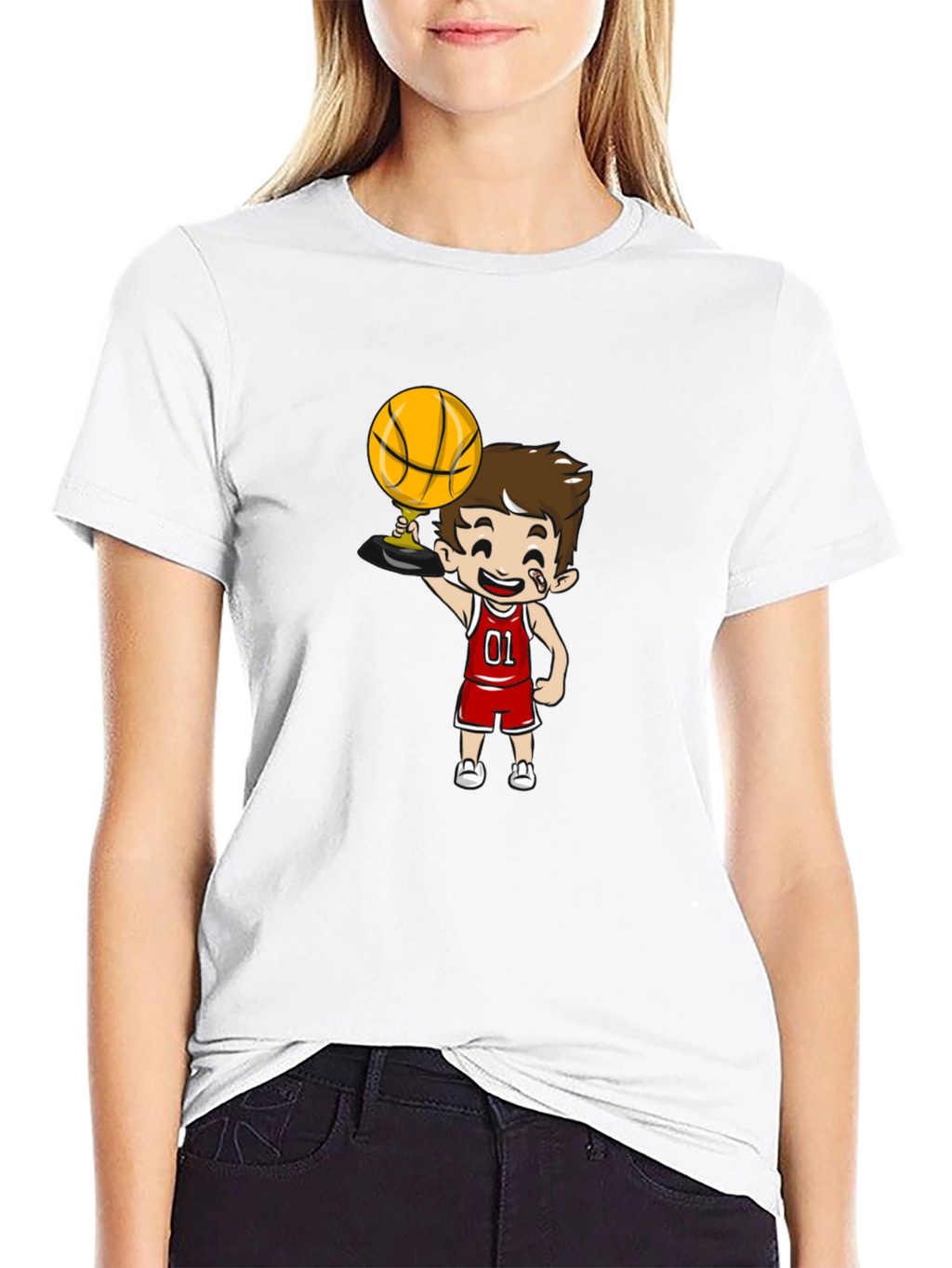 Cartoon Basketball Player Graphic Tee
