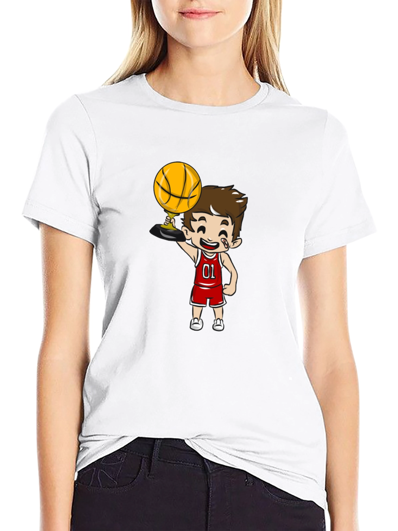 Cartoon Basketball Player Graphic Tee