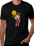 Cartoon Basketball Player Graphic Tee