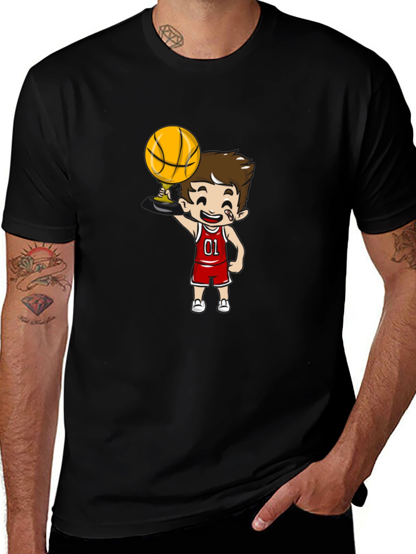 Cartoon Basketball Player Graphic Tee