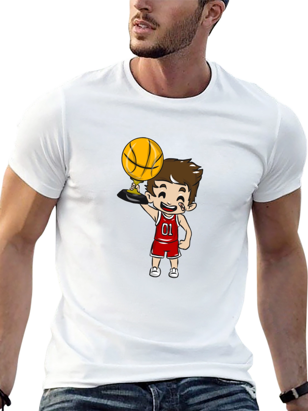 Cartoon Basketball Player Graphic Tee