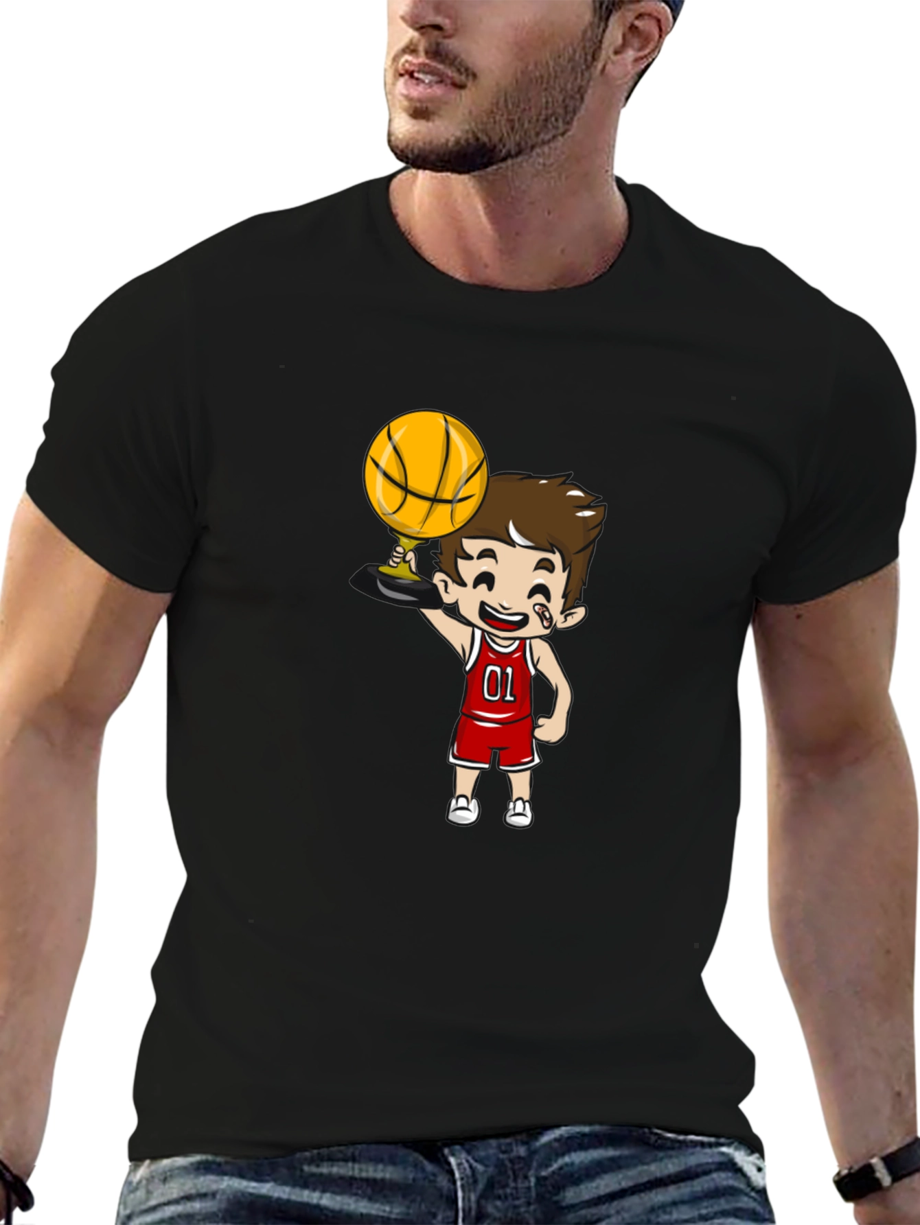 Cartoon Basketball Player Graphic Tee