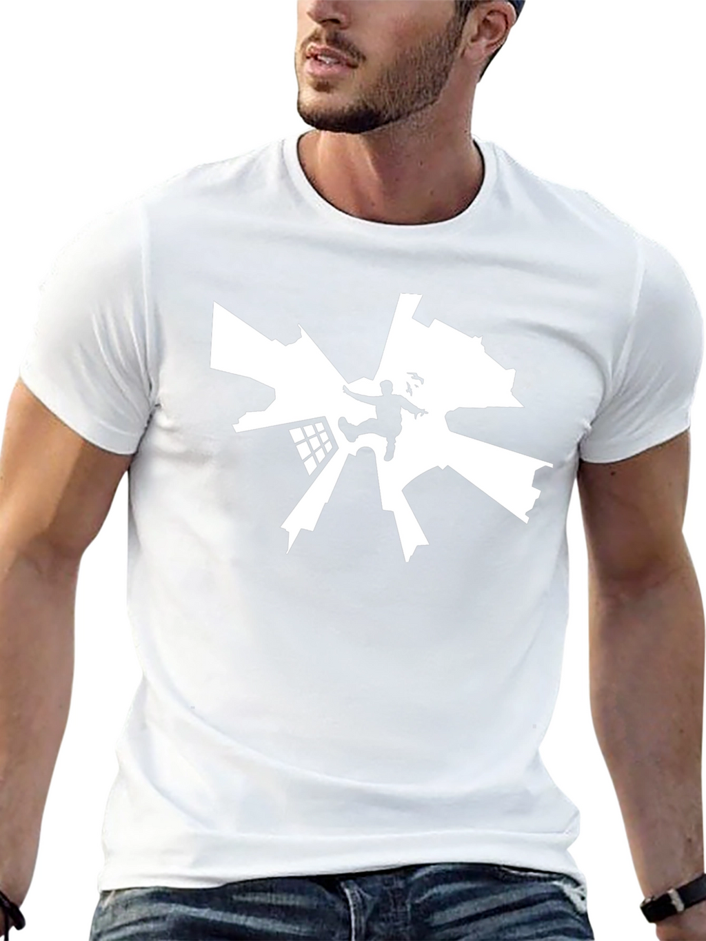 Urban Stunt Black Tee - Thrill Seeker Design