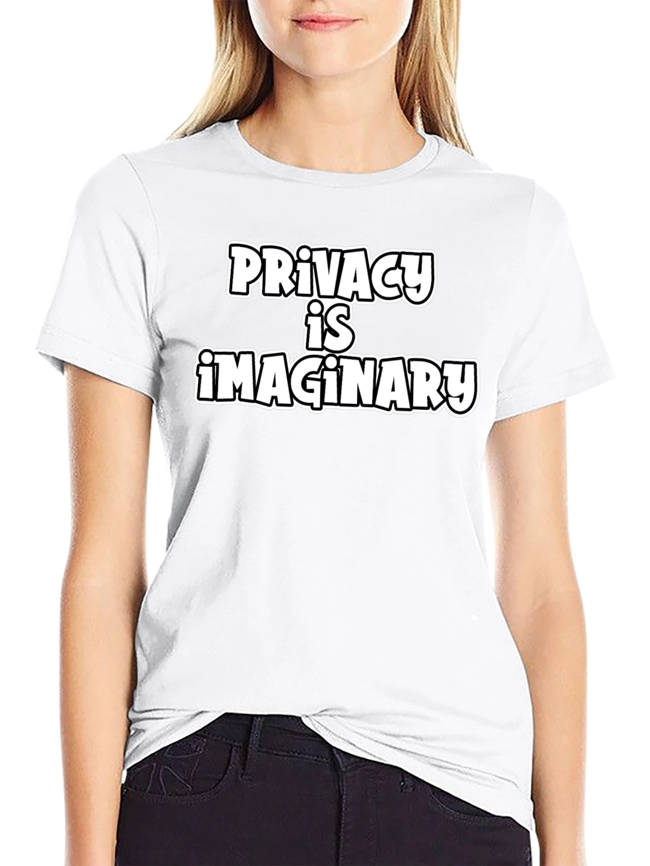 Privacy Is Imaginary Graphic Tee - Black
