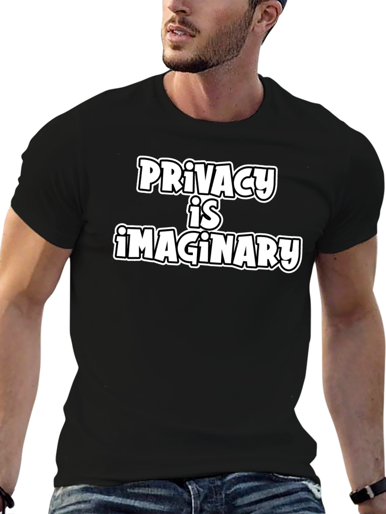 Privacy Is Imaginary Graphic Tee - Black