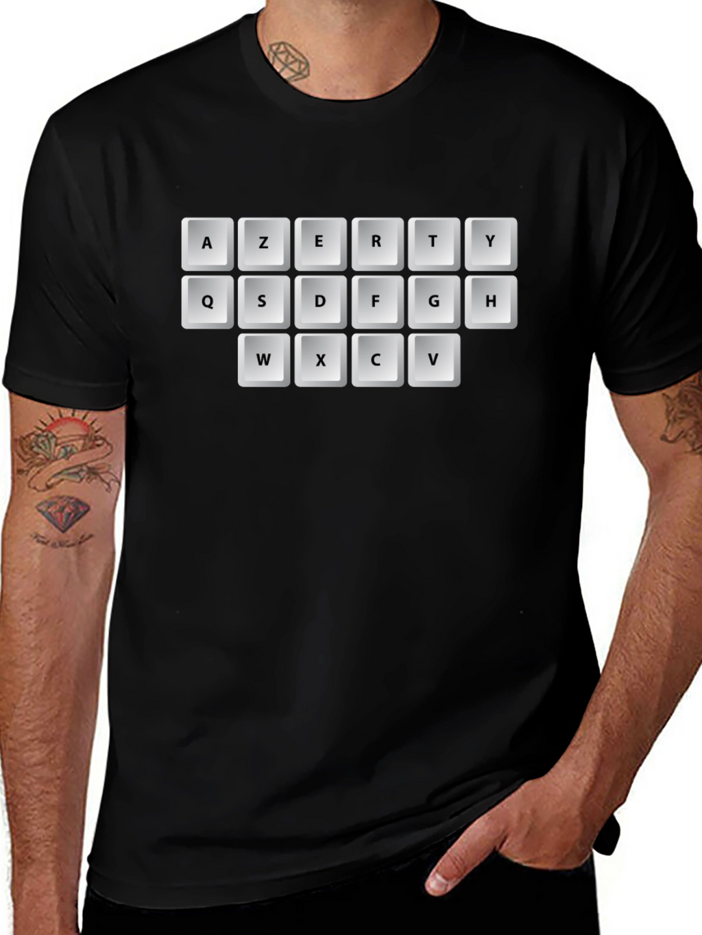 AZERTY Keyboard T-Shirt - Black Graphic Tee