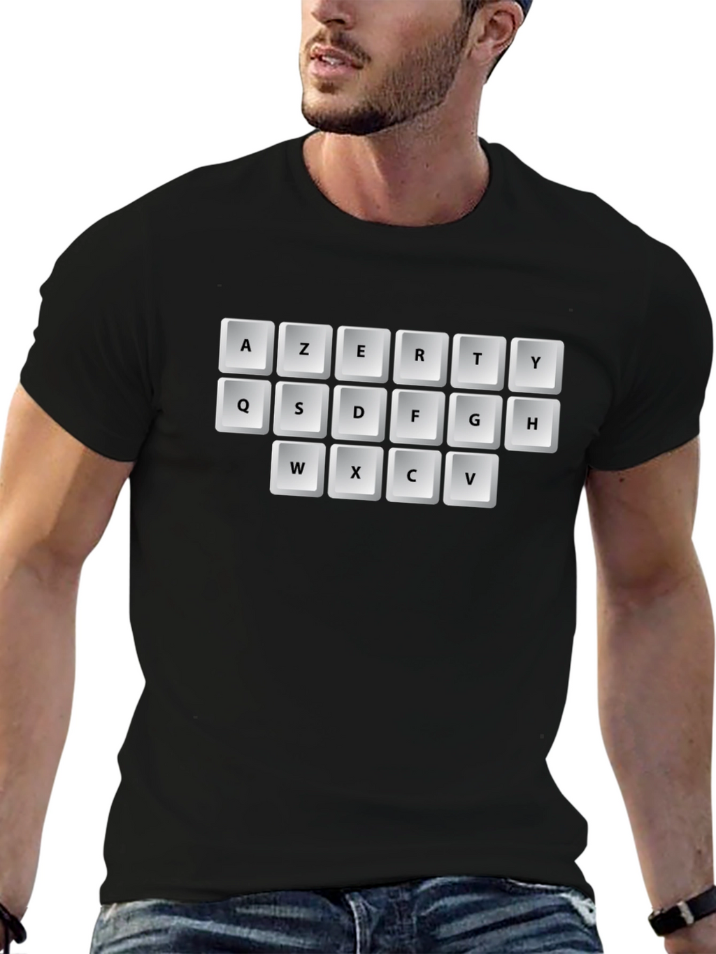 AZERTY Keyboard T-Shirt - Black Graphic Tee