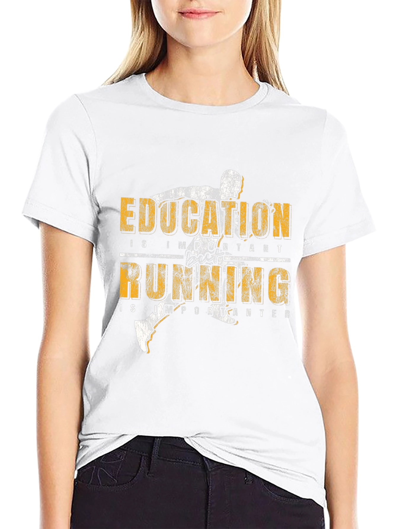 Education Running T-Shirt: Important & Importanter