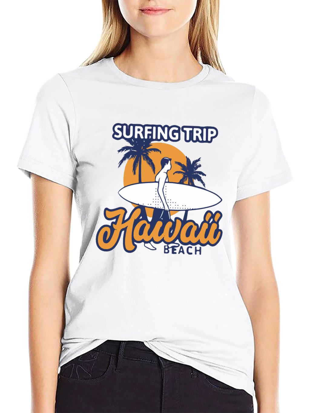 Hawaii Surfing Trip Graphic Tee - Black