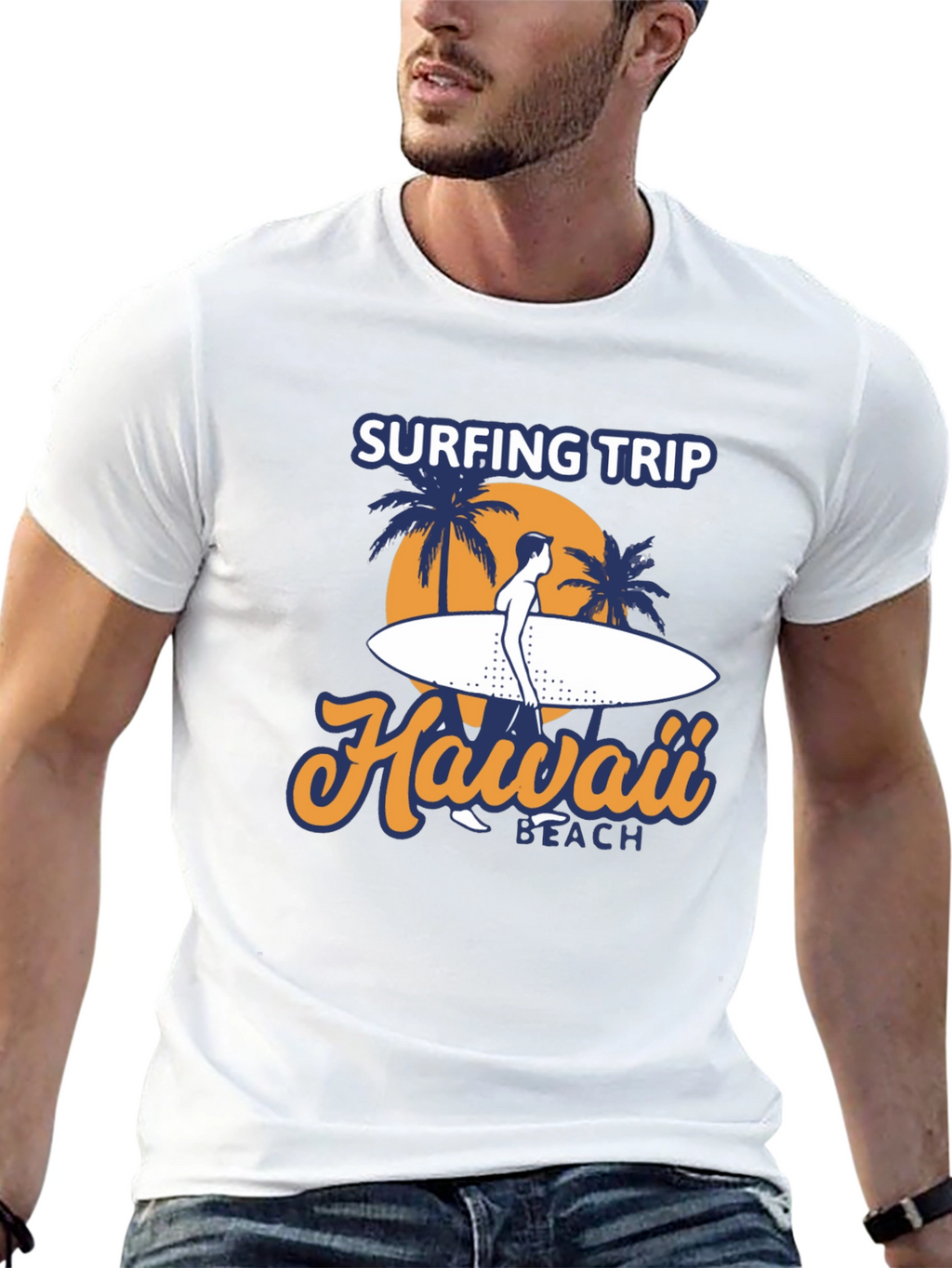 Hawaii Surfing Trip Graphic Tee - Black