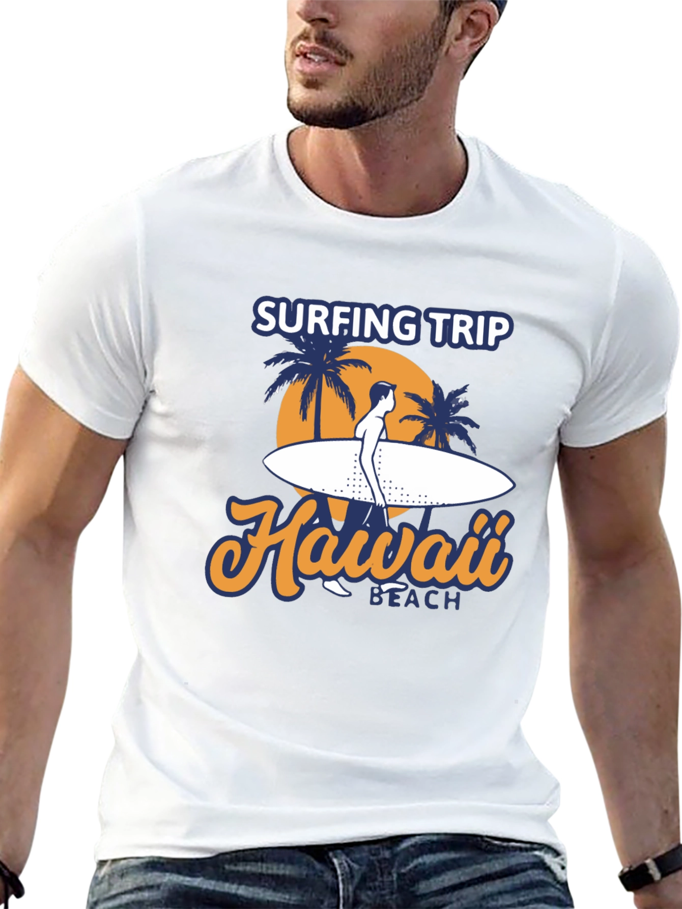 Hawaii Surfing Trip Graphic Tee - Black