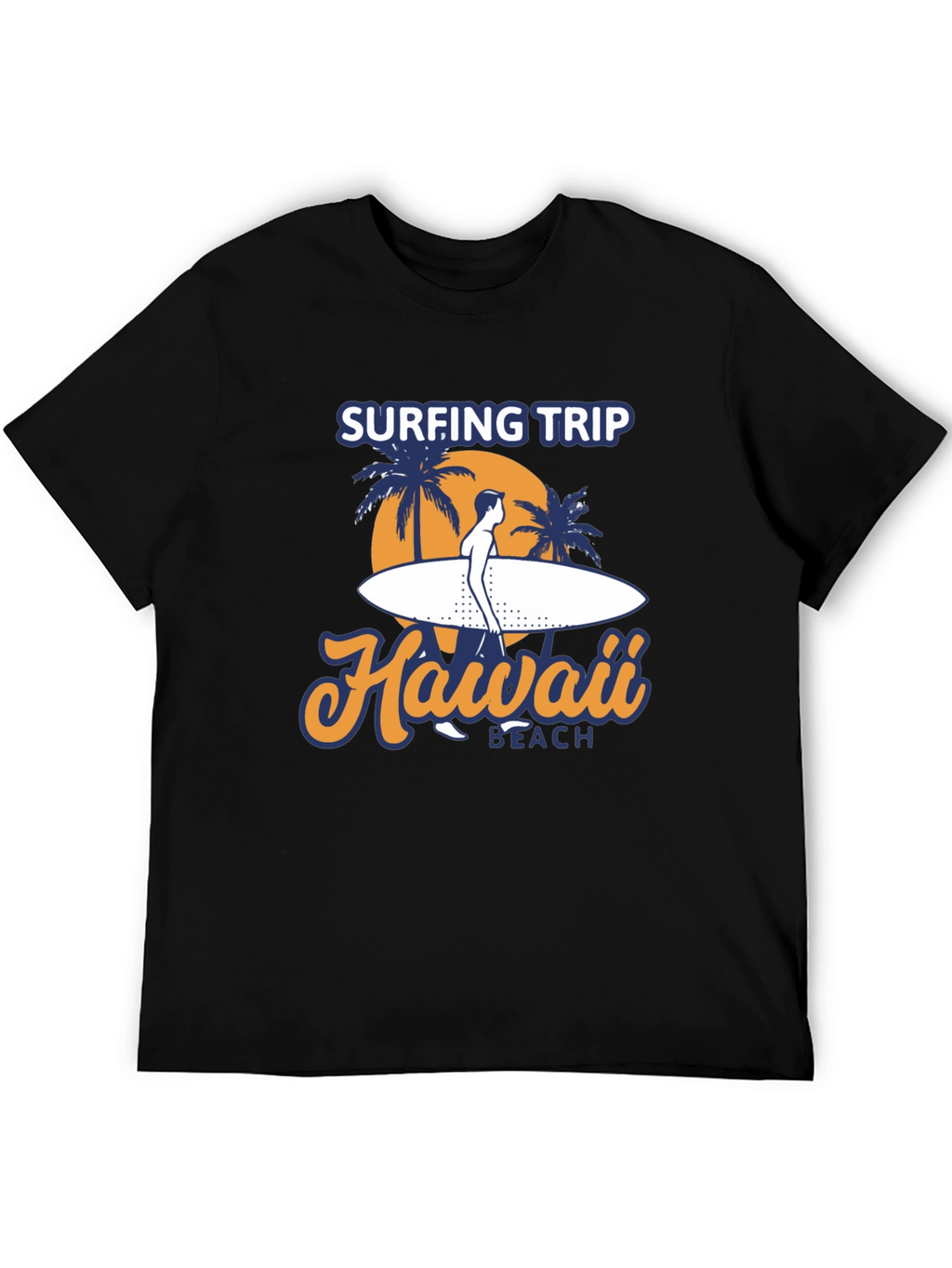 Hawaii Surfing Trip Graphic Tee - Black