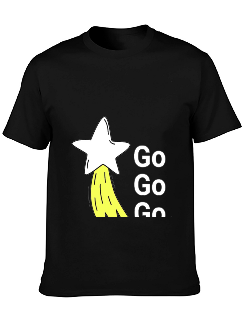Go Go Go Star Graphic Black T-Shirt
