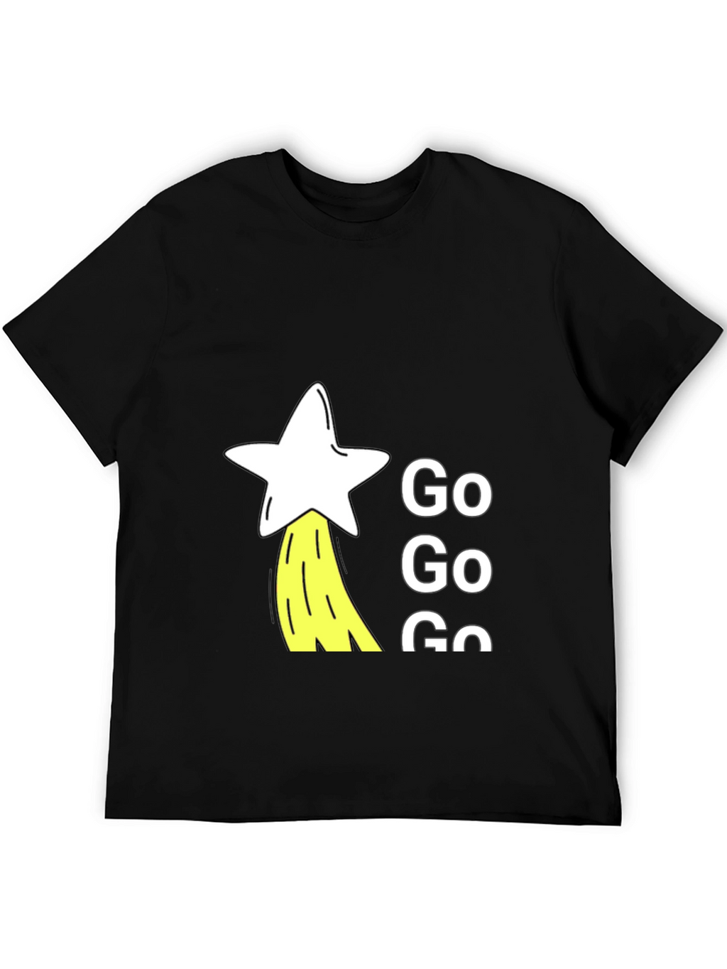 Go Go Go Star Graphic Black T-Shirt