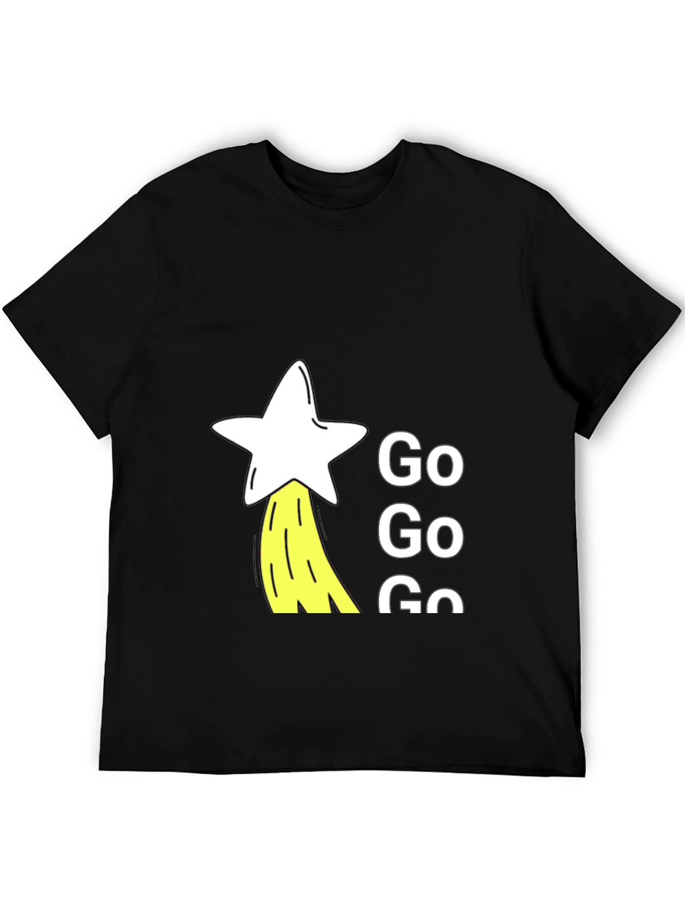 Go Go Go Star Graphic Black T-Shirt