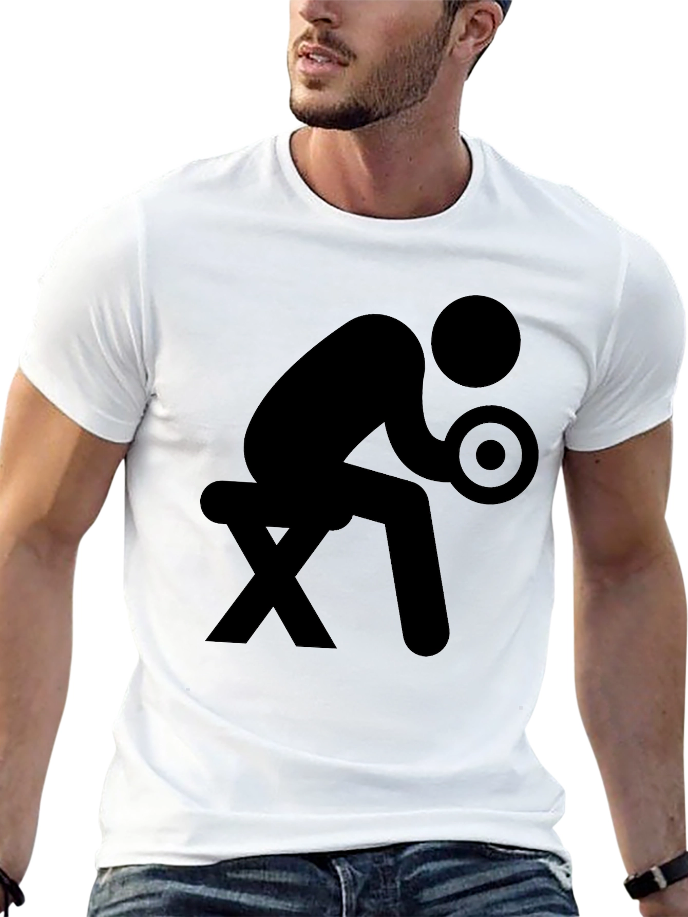 Funny Gym Stick Figure Black T-Shirt