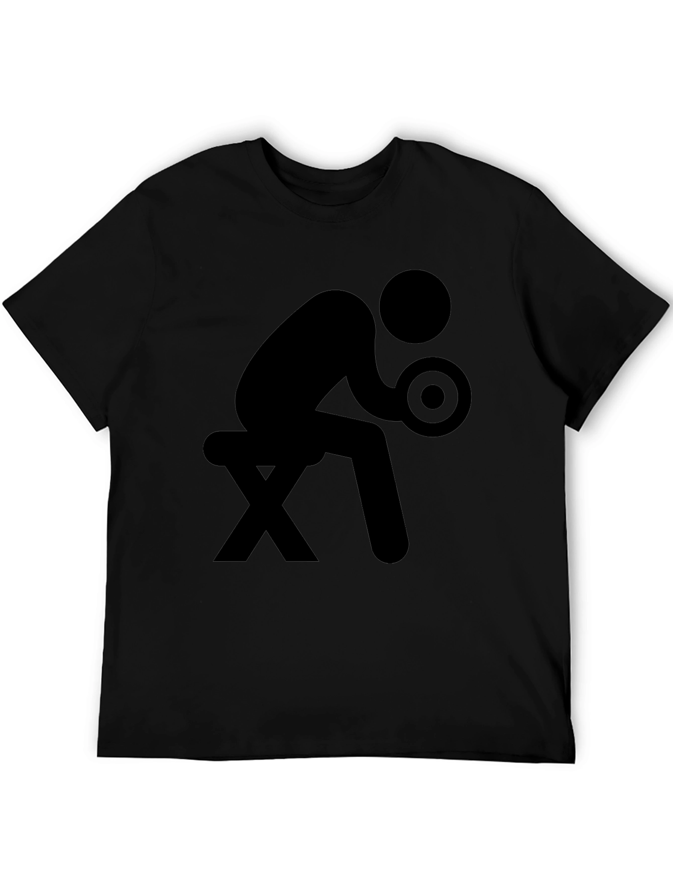 Funny Gym Stick Figure Black T-Shirt