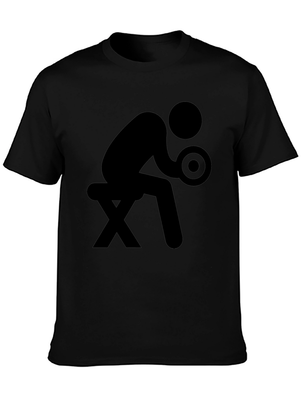 Funny Gym Stick Figure Black T-Shirt