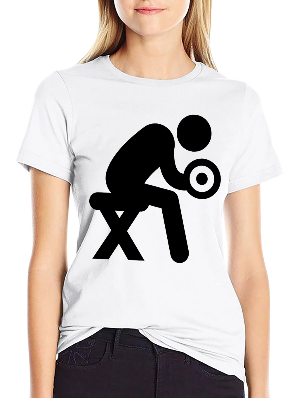 Funny Gym Stick Figure Black T-Shirt