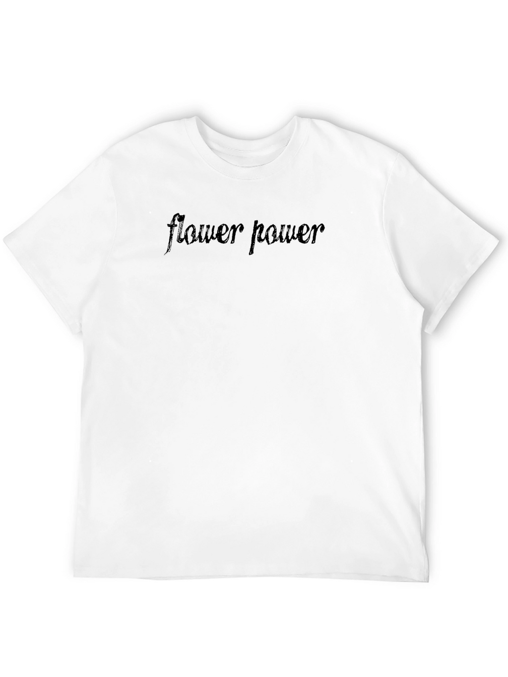 Flower Power Graphic Tee - Black Crew Neck