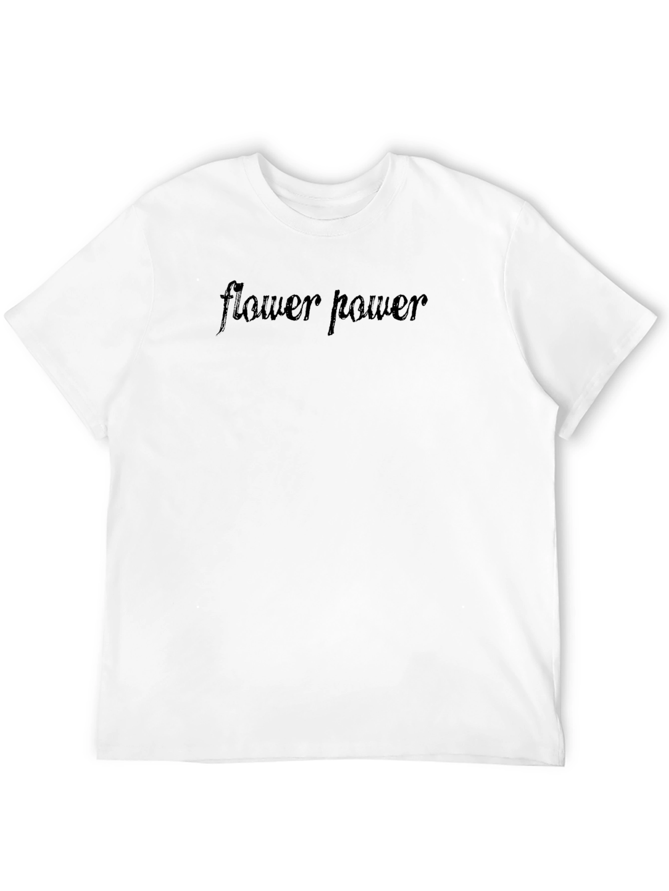 Flower Power Graphic Tee - Black Crew Neck