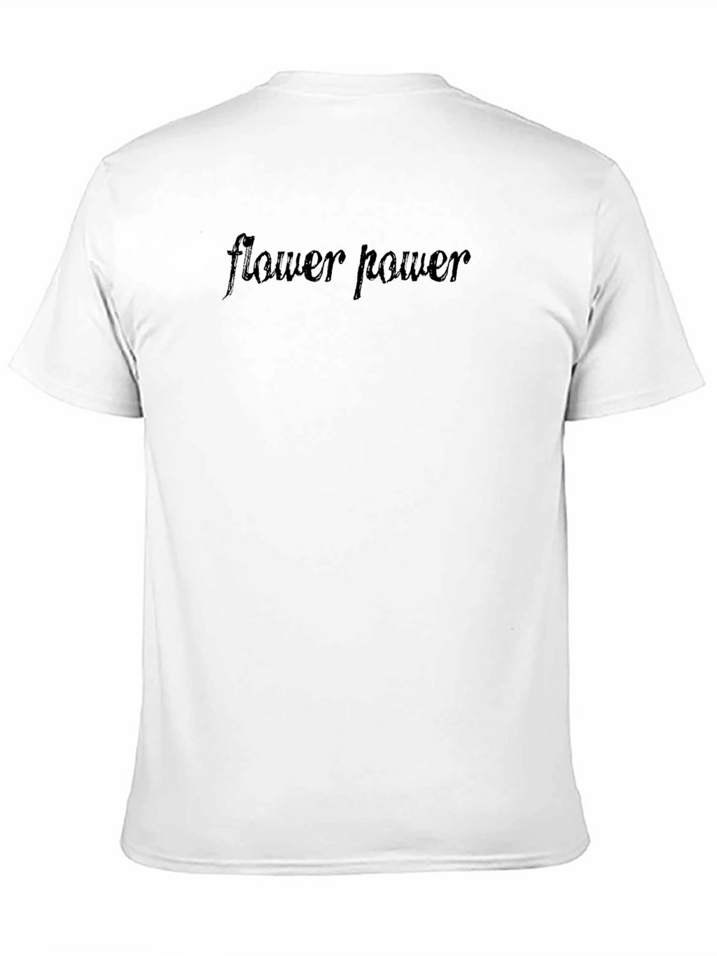 Flower Power Graphic Tee - Black Crew Neck